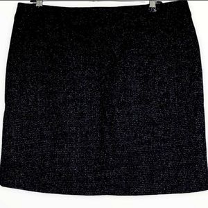 Ann Taylor Metallic Mini Pencil Skirt A-Line Above Knee Black Size 12 Women NEW
